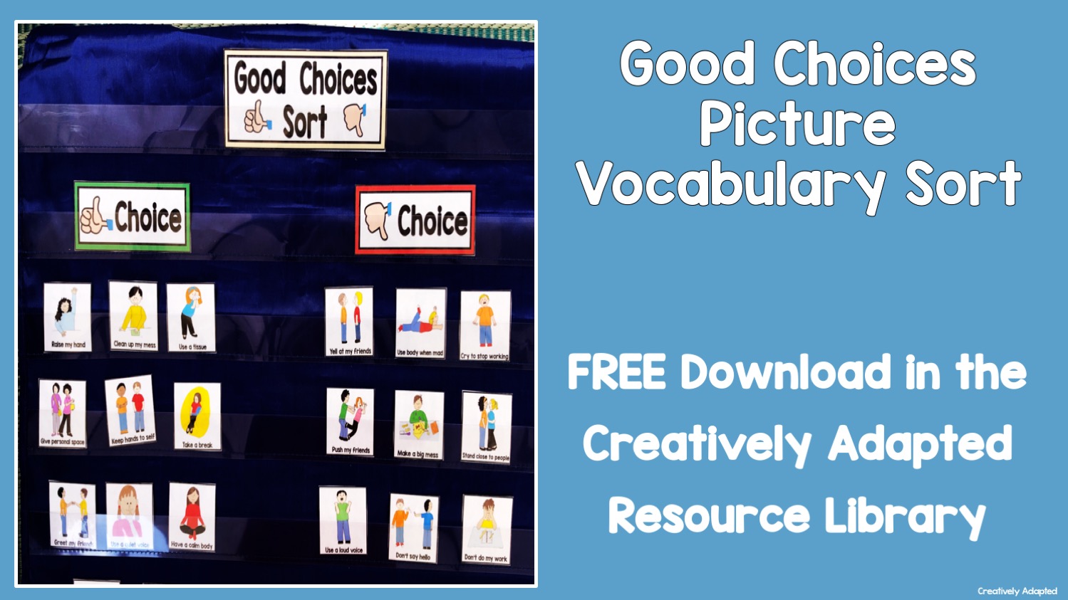 I Can Make Good Choices Picture Vocabulary Sort